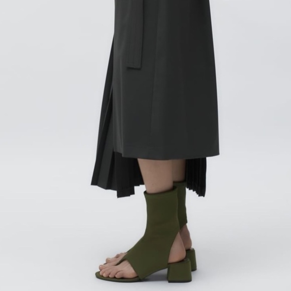 Zara NWT open toe neoprene leather ankle boots
